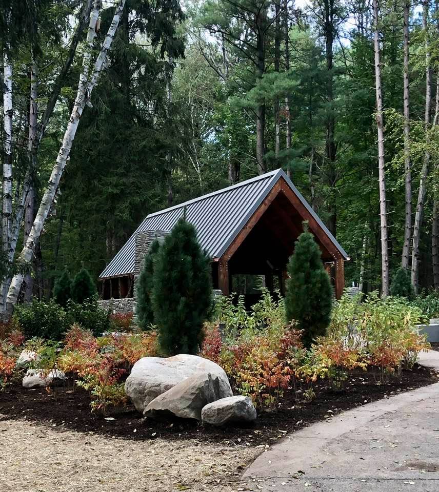 pavilion entrance on a trail